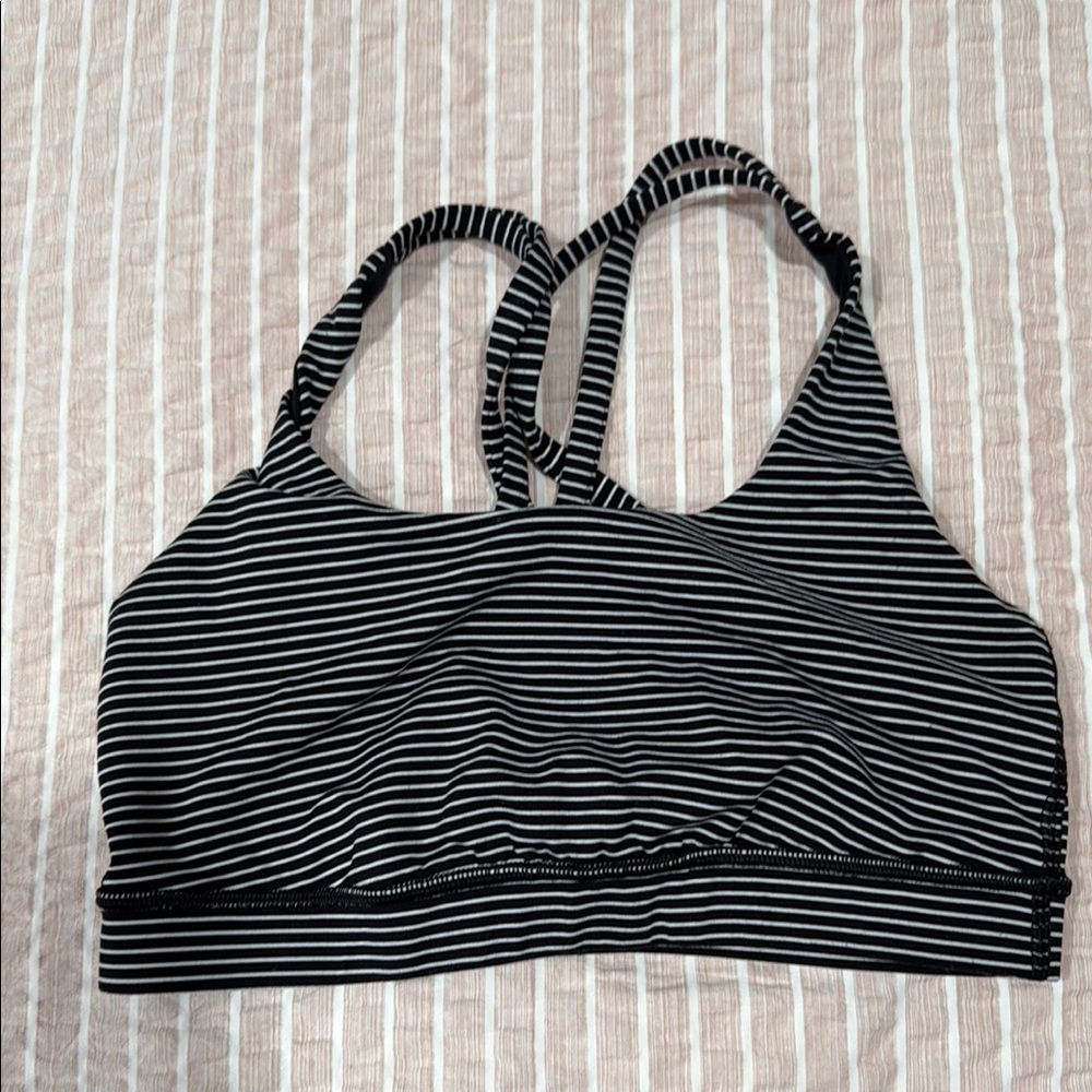 Lululemon Athletica Black and White Sports Bra with Racerback